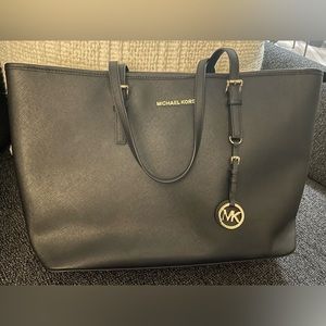Michael Kors black leather tote.